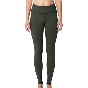 Tesla Womens Size XS Leggings Olive Green waist pocket tummy control full length